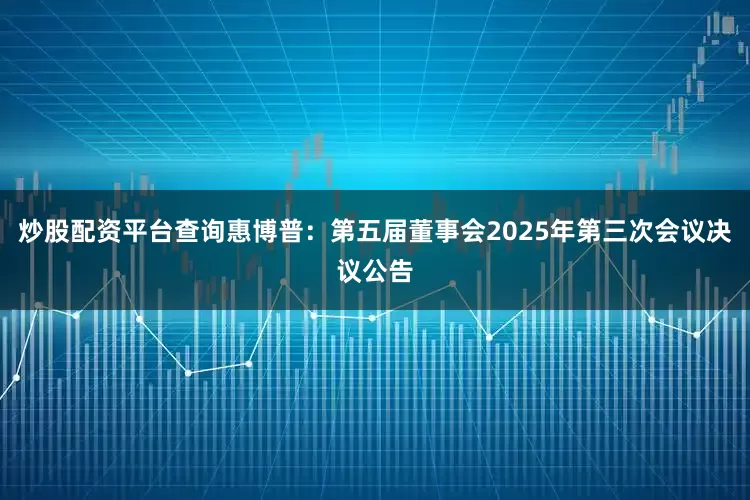 炒股配资平台查询惠博普：第五届董事会2025年第三次会议决议公告