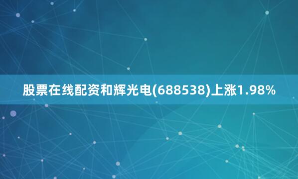 股票在线配资和辉光电(688538)上涨1.98%
